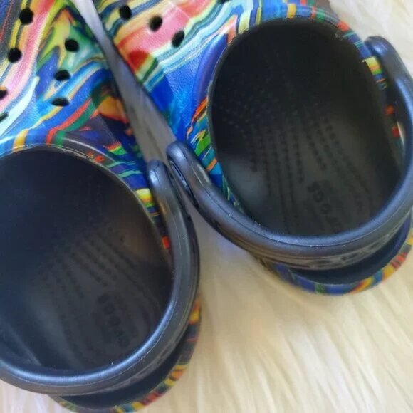 Crocs Baya Unisex Kids Multi-Colored Graphic Printed T-Back Clog SZ C4 - Picture 7 of 9